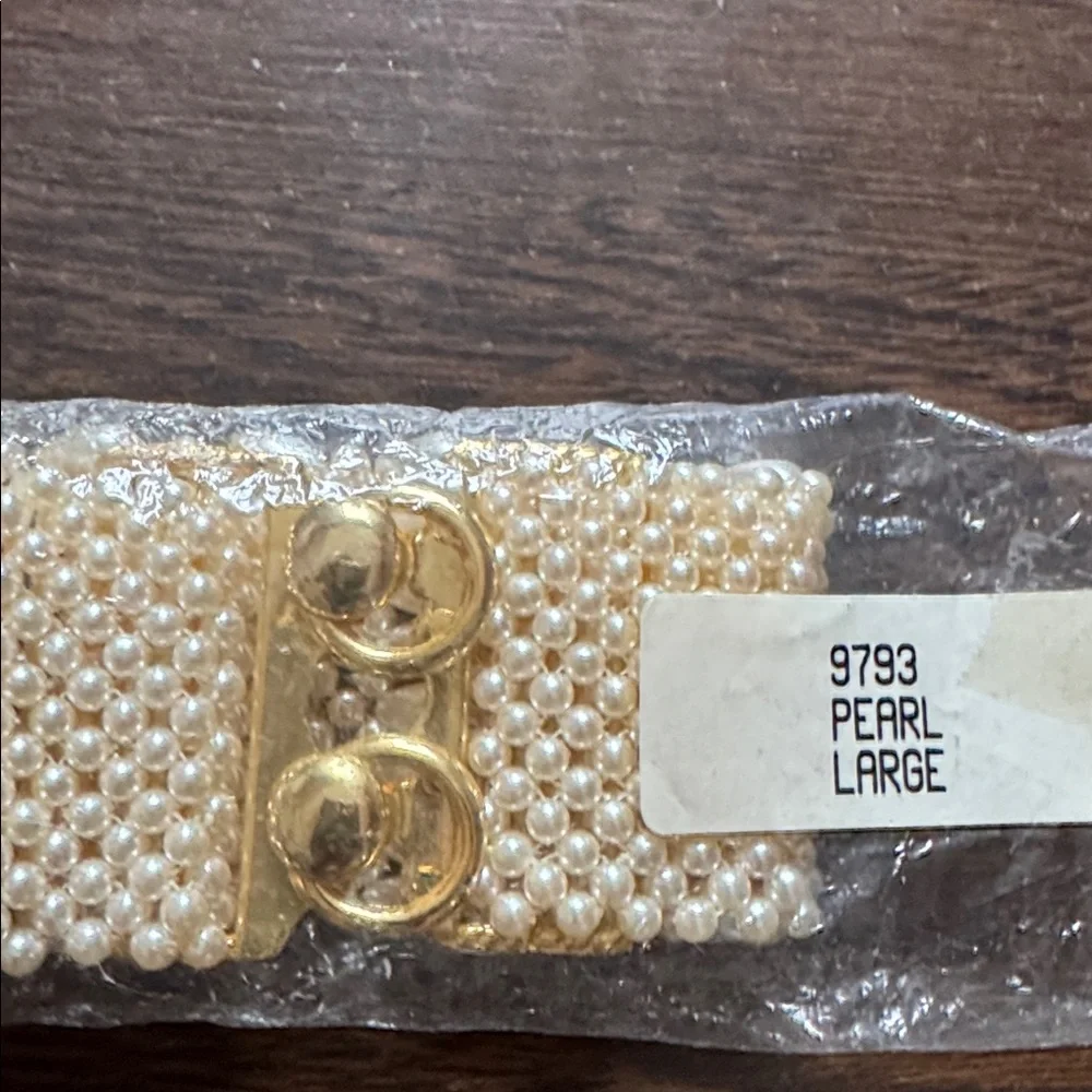 Vintage Pearl Multi-strand Belt Ivory Gold Large